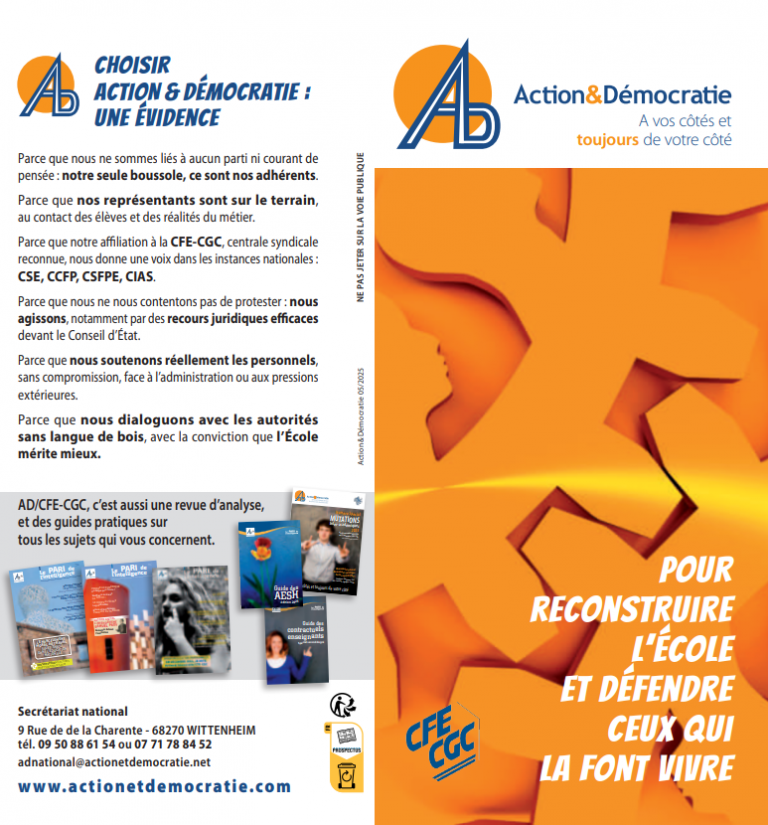 Brochure Action & Démocratie 2025