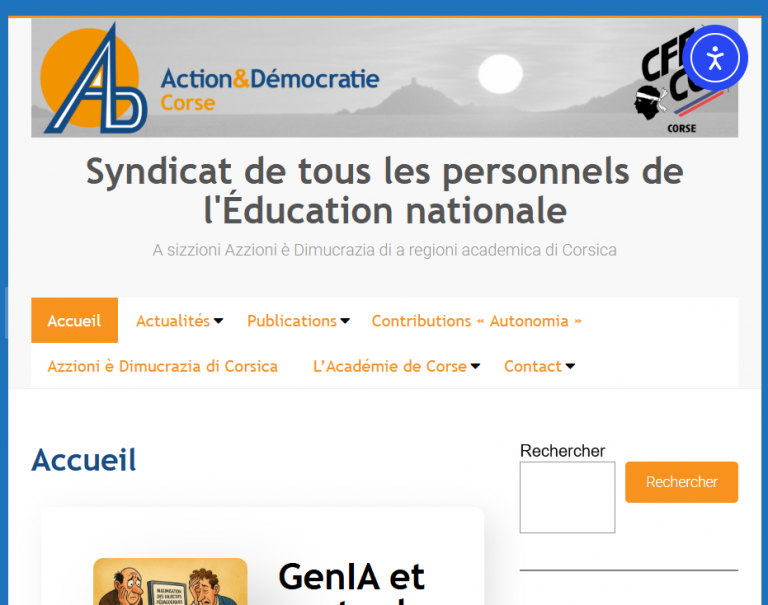 Un menu d'accessibilité flottant