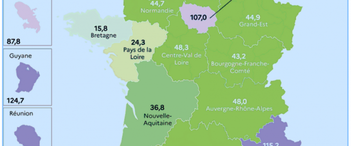Corruption : un nouveau plan national qui concerne la Corse et l’Éducation Nationale Corruption : répartition géographique condamnations pluriannuel 2014-2023