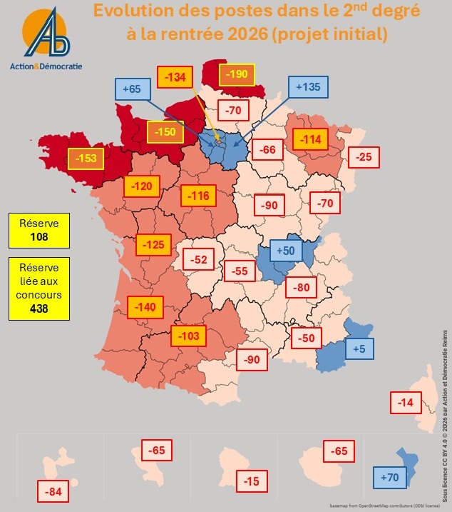 Carte scolaire 2026 - 2nd degré